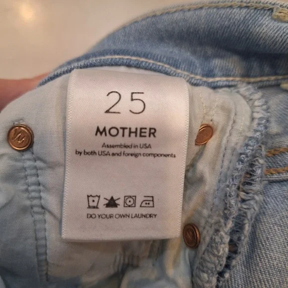 Mother The Weekender Fray Midrise Flare Jeans Sz 25 Blue Swimming Pool Sunday - Picture 4 of 10